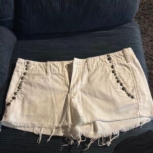 Denim & Supply Ralph Lauren Frayed White Jean Shorts